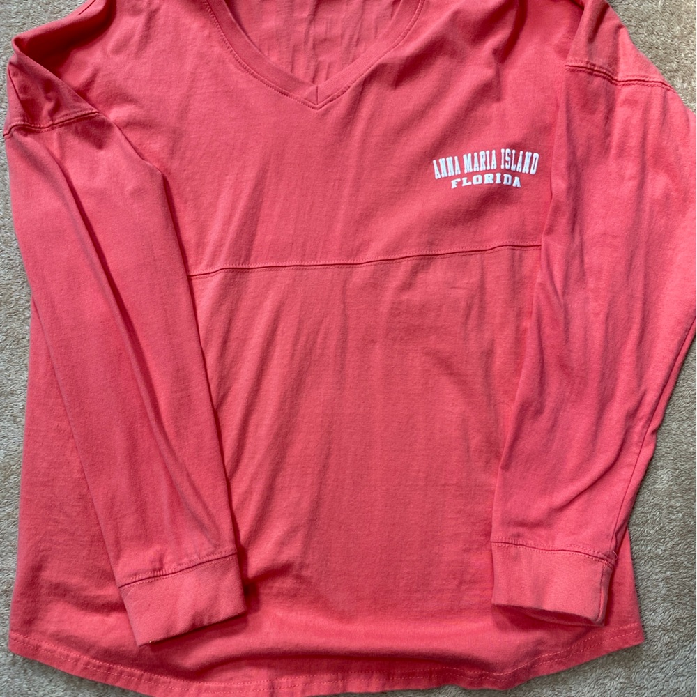 Anna Maria Island Florida Spirit Jersey. Size L. Coral color. Long sleeve.